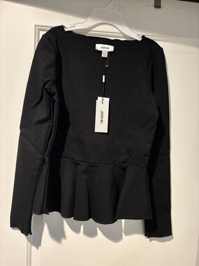 Jason Wu Black Peplum Long Sleeve black to - NWT